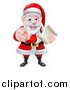 Vector Illustration of a Christmas Santa Claus Holding a List and Pointing at You by AtStockIllustration