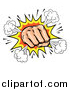 Vector Illustration of a Comic Explosion and Fisted Hand by AtStockIllustration