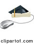 Vector Illustration of a Computer Mouse with a Graduation Cap and Diploma by AtStockIllustration