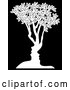Vector Illustration of a Concept White Tree with Black Male and Female Facing Each Other by AtStockIllustration