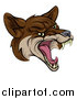 Vector Illustration of a Coyote Mascot Head Howling by AtStockIllustration