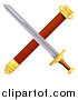 Vector Illustration of a Crossed Sword and Scabbard by AtStockIllustration