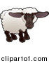 Vector Illustration of a Cute Female Sheep, an Ewe, with White Fleece, a Black Face and Legs by AtStockIllustration
