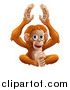 Vector Illustration of a Cute Orangutan Monkey Sitting and Clapping by AtStockIllustration