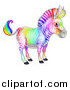 Vector Illustration of a Cute Rainbow Striped Zebra by AtStockIllustration