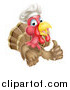 Vector Illustration of a Cute Turkey Bird Chef Giving a Thumb up by AtStockIllustration