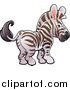 Vector Illustration of a Cute White and Brown Zebra with Pink Ears by AtStockIllustration