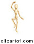 Vector Illustration of a Dancing Wooden Mannequin by AtStockIllustration