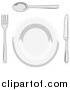 Vector Illustration of a Dinner Plate, Fork, Spoon and Butter Knife by AtStockIllustration