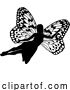 Vector Illustration of a Fairy in Silhouette with Butterfly Wings by AtStockIllustration