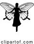 Vector Illustration of a Fairy in Silhouette with Butterfly Wings by AtStockIllustration