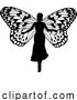 Vector Illustration of a Fairy in Silhouette with Butterfly Wings by AtStockIllustration