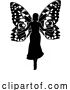 Vector Illustration of a Fairy in Silhouette with Butterfly Wings by AtStockIllustration