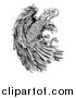 Vector Illustration of a Fierce Black and White Eagle Attacking by AtStockIllustration