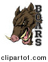 Vector Illustration of a Fierce Brown Boar Mascot Head with Text by AtStockIllustration