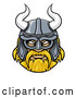 Vector Illustration of a Fierce Viking Warrior Confidently Wearing Horned Helmet by AtStockIllustration