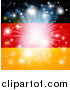 Vector Illustration of a Firework Burst over a German Flag by AtStockIllustration