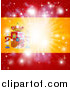 Vector Illustration of a Firework Burst over a Spanish Flag by AtStockIllustration
