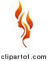 Vector Illustration of a Flame Design with Profiled Faces by AtStockIllustration