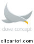 Vector Illustration of a Flying White Dove over Sample Text by AtStockIllustration