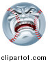 Vector Illustration of a Furious Baseball Character Mascot by AtStockIllustration