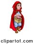 Vector Illustration of a Girl, Little Red Riding Hood, Holding a Basket by AtStockIllustration