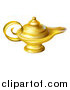 Vector Illustration of a Gold Genie Oil Lamp by AtStockIllustration