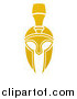 Vector Illustration of a Gold Spartan Trojan Helmet by AtStockIllustration