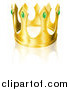 Vector Illustration of a Golden King Crown with Emeralds by AtStockIllustration