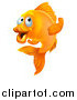 Vector Illustration of a Goldfish Gesturing to Follow by AtStockIllustration