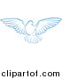 Vector Illustration of a Gradient Blue Dove Flying by AtStockIllustration