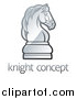 Vector Illustration of a Gradient Chess Knight Piece over Sample Text by AtStockIllustration