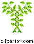 Vector Illustration of a Gradient Green Plant Forming a Dna Caduceus by AtStockIllustration