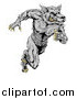 Vector Illustration of a Gray Muscular Wolf Man Sprinting by AtStockIllustration
