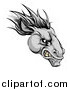 Vector Illustration of a Gray Snarling Horse Mascot Head by AtStockIllustration