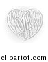 Vector Illustration of a Grayscale Love Heart with Happy Mothers Day Text Inside by AtStockIllustration