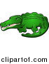 Vector Illustration of a Green Alligator or Crocodile with His Snout Slightly Open by AtStockIllustration