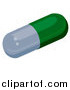 Vector Illustration of a Green and Gray Capsule Pill by AtStockIllustration