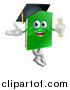 Vector Illustration of a Green Book Mascot Graduate by AtStockIllustration