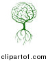 Vector Illustration of a Green Brain Tree with a Roots by AtStockIllustration