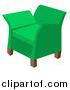 Vector Illustration of a Green Chair in a Living Room by AtStockIllustration