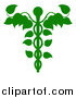 Vector Illustration of a Green Medical Dna Caduceus Plant by AtStockIllustration