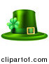 Vector Illustration of a Green St Patricks Day Leprechaun Hat with a Shamrock by AtStockIllustration