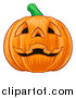 Vector Illustration of a Grinning Carved Halloween Jackolantern Pumpkin by AtStockIllustration