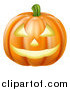 Vector Illustration of a Grinning Carved Halloween Pumpkin by AtStockIllustration