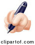 Vector Illustration of a Hand Writing with a Pen by AtStockIllustration