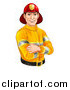 Vector Illustration of a Handsome Caucasian Male Fireman with Folded Arms by AtStockIllustration