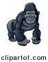 Vector Illustration of a Happy Black Gorilla by AtStockIllustration