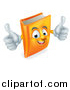 Vector Illustration of a Happy Book Character Mascot Giving Two Thumbs up by AtStockIllustration