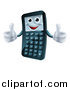 Vector Illustration of a Happy Calculator Mascot Holding Two Thumbs up by AtStockIllustration